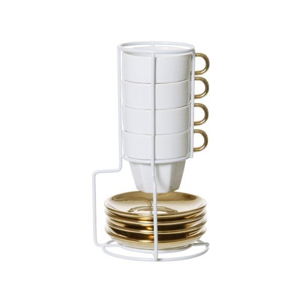 4 puodelių rinkinys su stovu "Espresso Tower-image-1