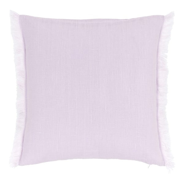 Violetinis lininis dekoratyvinis pagalvės užvalkalas Westwing Collection Luana, 40 x 40 cm