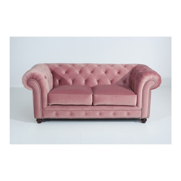 Rožinė sofa "Max Winzer Orleans Velvet", 196 cm