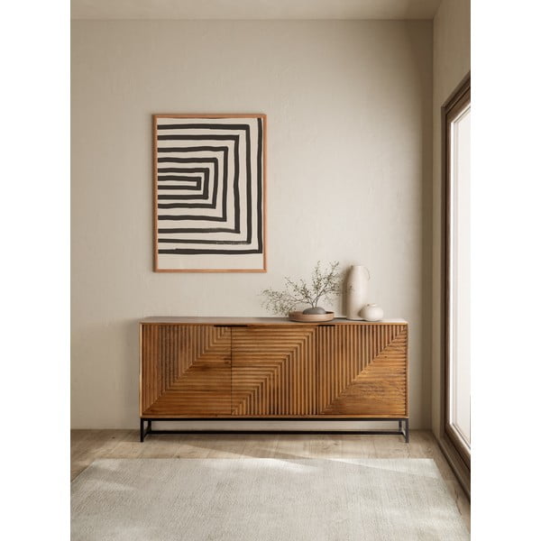 Natūralios spalvos iš mango masyvo šoninė spintelė 170x79x40 cm Nereida – MOME-image-1