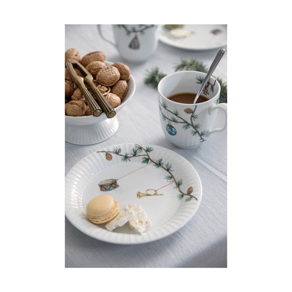 Desertinė iš porceliano  lėkštė baltos spalvos su Kalėdų motyvu ø 19 cm Hammershøi Christmas – Kähler Design-image-3