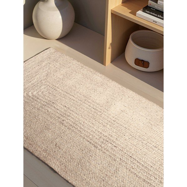 Apverčiamas/rankų darbo kreminės spalvos iš džiuto kilimas 80x200 cm Juno – Hanse Home-image-2