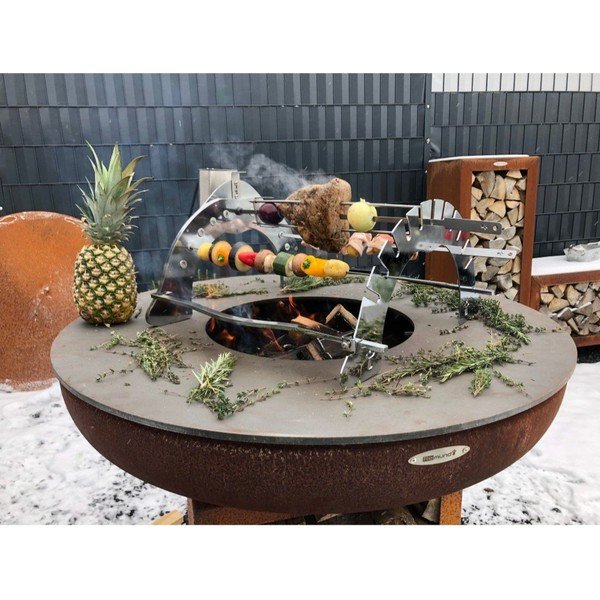 Iš chromuoto plieno grilio stovas Rotisserie Set – Remundi-image-1