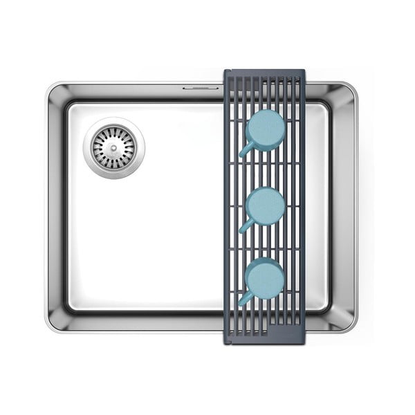 Reguliuojamos pilkos spalvos iš plastiko indų džiovyklės kriauklei 43x13 cm Platform – Joseph Joseph-image-3