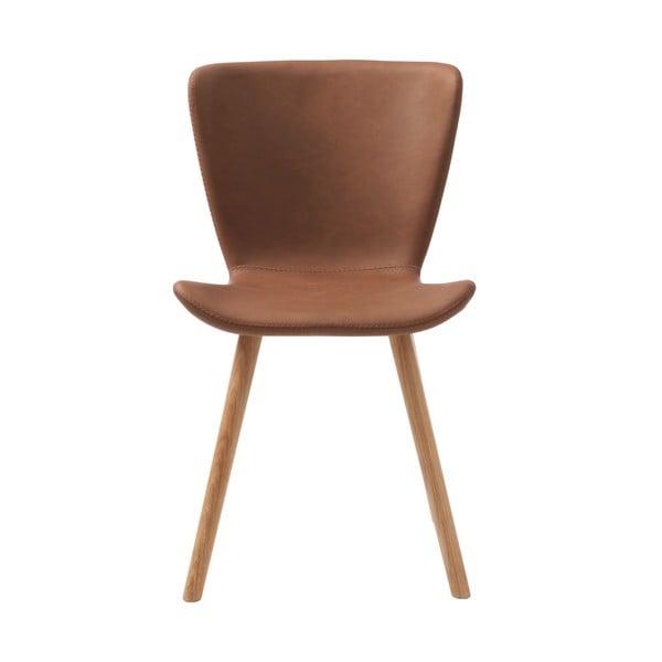 Iš dirbtinės odos valgomojo kėdė konjako rudos spalvos Teslin – Unique Furniture-image-3