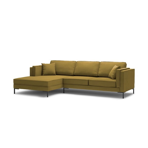 Geltona kampinė sofa Milo Casa Attilio, kampas kairėje