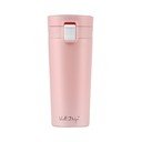 Rožinis kelioninis termo puodelis Vialli Design Fuori, 400 ml