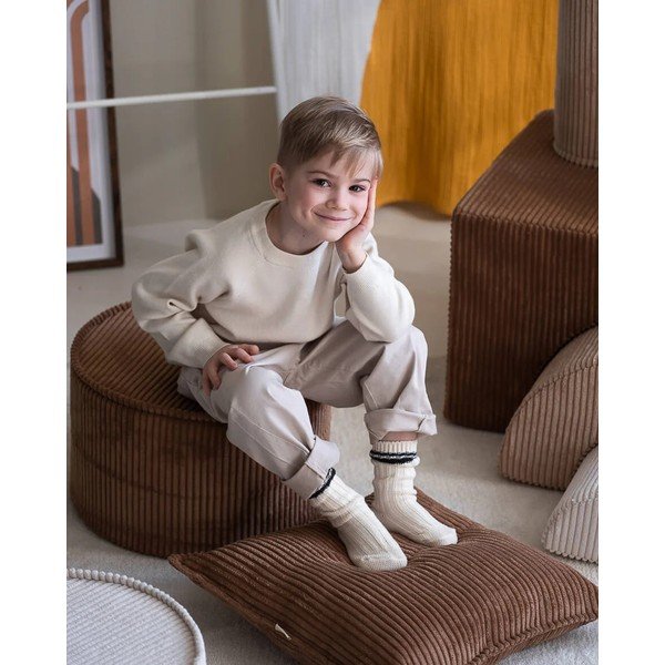 Rudos spalvos iš kordinio velveto vaikiška sofos pagalvėlė Block – Wigiwama-image-2