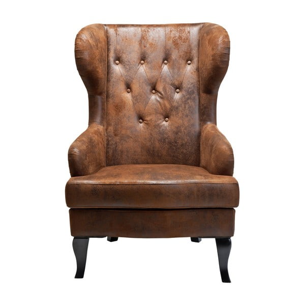 "Kare Design Vintage" rudos spalvos fotelis su ausimis