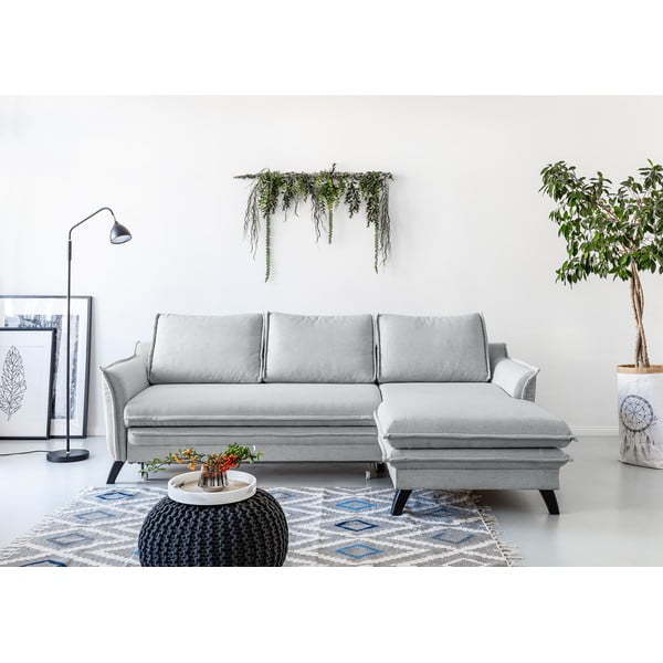 Šviesiai pilka sofa-lova Miuform Charming Charlie, dešinysis kampas-image-1
