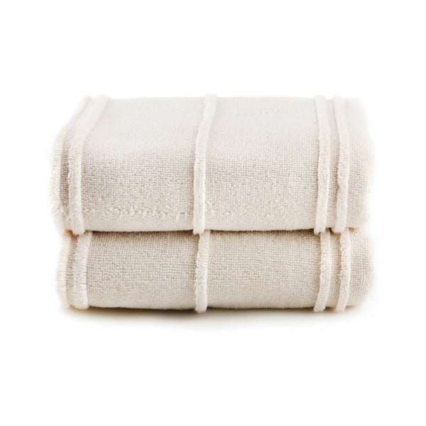 Kreminės spalvos iš frote audinio rankšluosčiai 2 vnt. 50x90 cm Arden – Foutastic-image-2