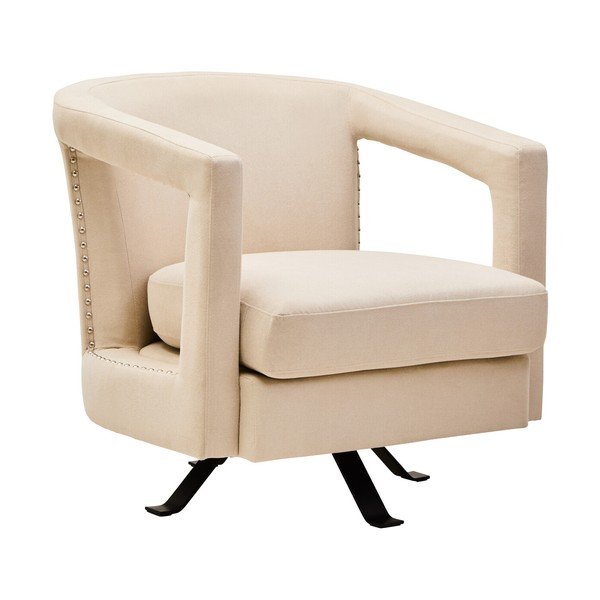 Smėlio spalvos pasukamas krėslas iš velveto Hestia – Premier Housewares