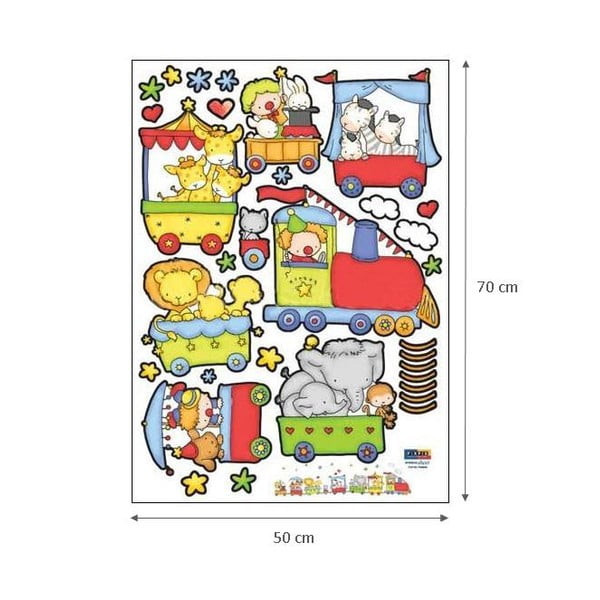 Sienų lipdukas Cirko Gyvūnų Traukinys, 120 cm-image-2