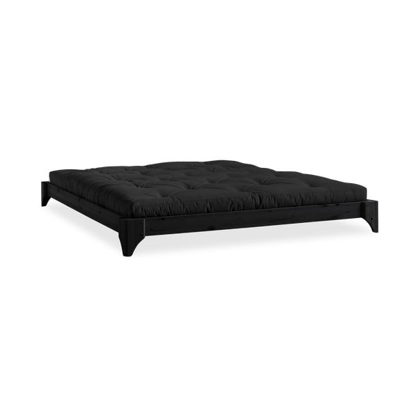 Pušies medienos dvigulė lova su čiužiniu Karup Design Elan Comfort Mat Black/Black, 180 x 200 cm