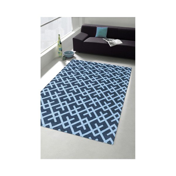 Mėlynas kilimas Floorita City Loft Labirintas, 130 x 190 cm-image-1