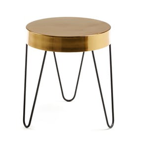 Aukso spalvos šoninis staliukas Kave Home Juvenil, aukštis 45 cm