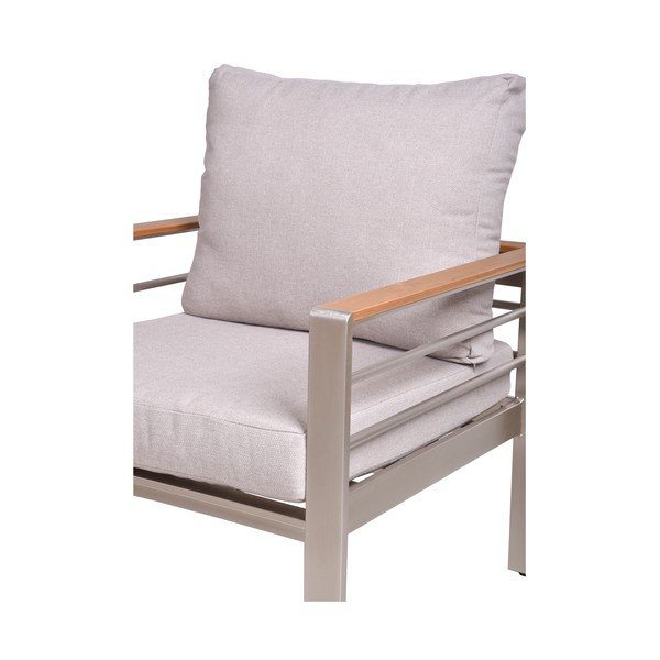 Iš metalo sodo poilsio baldų komplektas pilkos spalvos 4 žmonėms Florence – Garden Pleasure-image-2