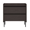 Aukšta šoninė spintelė juodos spalvos iš ąžuolo 80x82 cm Wrap – Bonami Selection