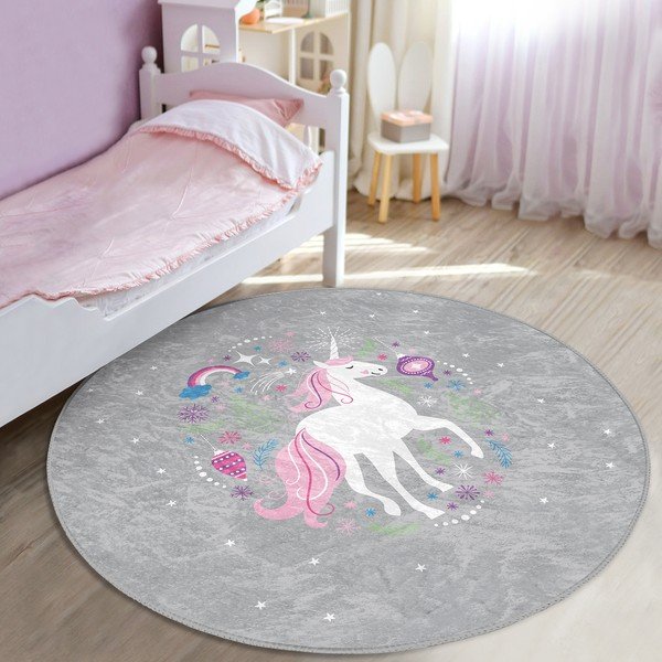 Vaikiškas kilimas pilkos spalvos ø 120 cm Comfort – Mila Home-image-2