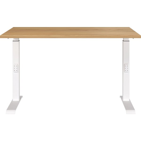Reguliuojamas aukštis rašomasis stalas su ąžuolo dekoro stalviršiu 80x120 cm Downey – Germania-image-2