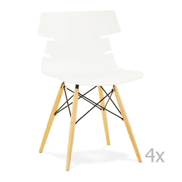 4 baltų valgomojo kėdžių rinkinys "Kokoon Design Strata