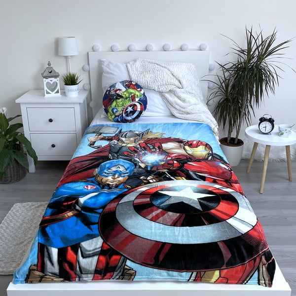 Vaikiškas pledas iš mikropliušo 100x150 cm Avengers Heroes – Jerry Fabrics-image-2