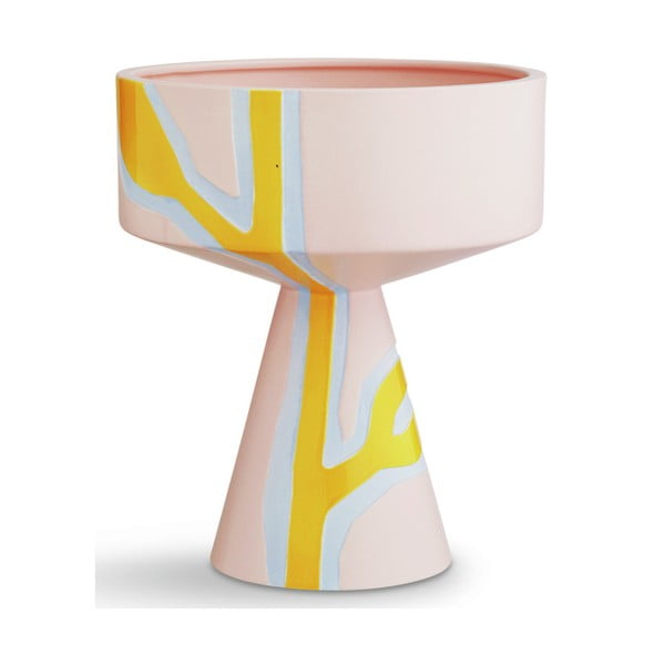 Rožinės spalvos keramikos vazonas ant pagrindo Kähler Design Fiora