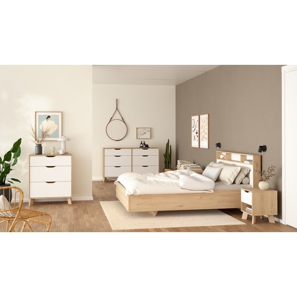 Baltos spalvos/natūralios spalvos naktinis staliukas Ikast – Tvilum-image-4