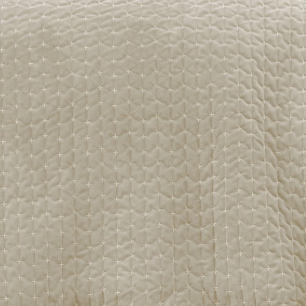 Smėlio spalvos iš velveto dygsniuota lovatiesė 240x260 cm Attica Velvet Embroidered – Bianca-image-2