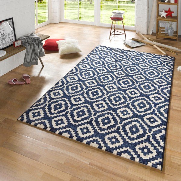 Mėlynas kilimas Mėtų kilimai Diamond Ornamental, 80 x 150 cm-image-1
