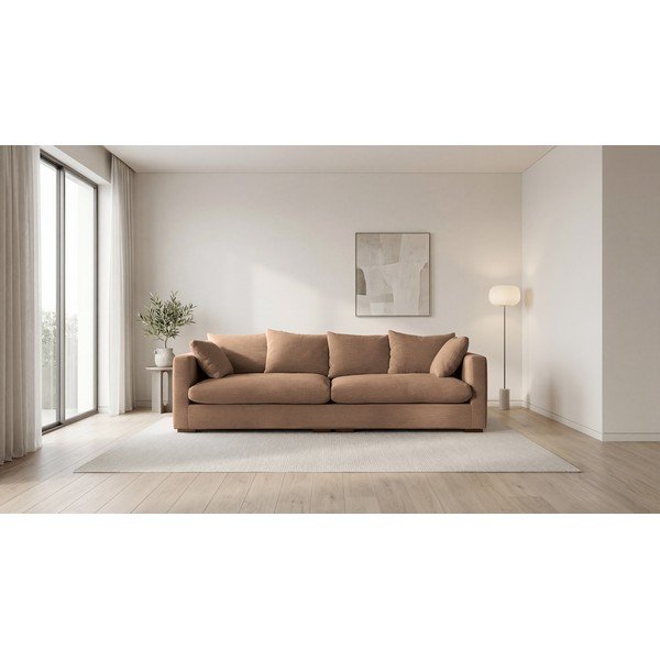 Sofa iš kordinio velveto šviesiai rudos spalvos 266 cm Comfy – Scandic-image-4