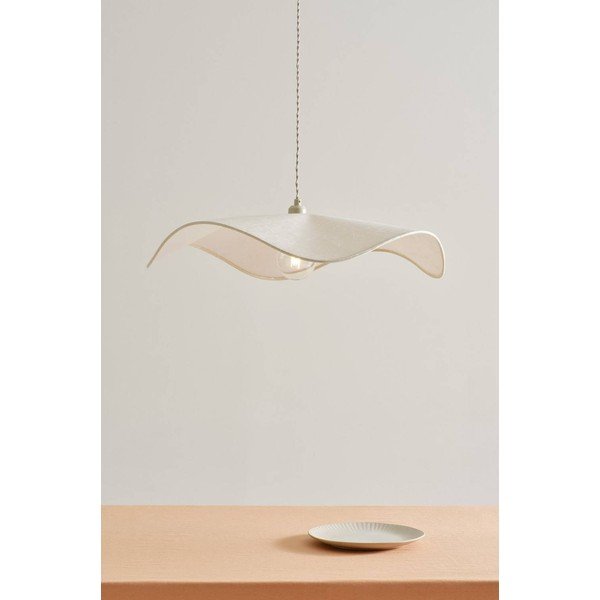 Kreminės spalvos iš popieriaus kabantis šviestuvas ø 70 cm Monchi – Jotex-image-1