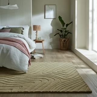 Rankų darbo iš vilnos kilimas khaki spalvos 200x290 cm Mesmerise Sage – Flair Rugs