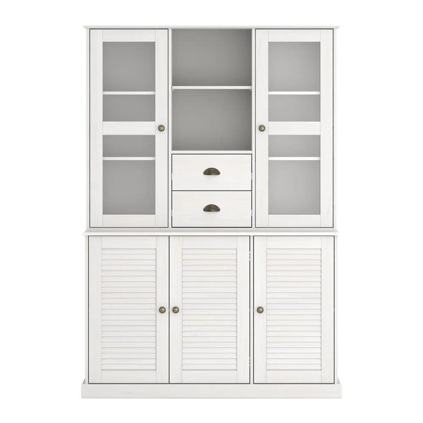 Baltos spalvos iš pušies masyvo spintelė 127x180x38 cm Edith – Støraa