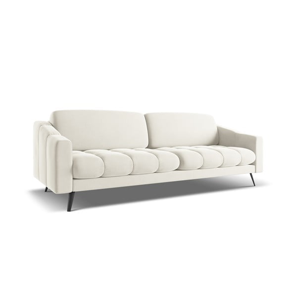 Baltos spalvos iš velveto sofa 238 cm Nalu – Makamii-image-2