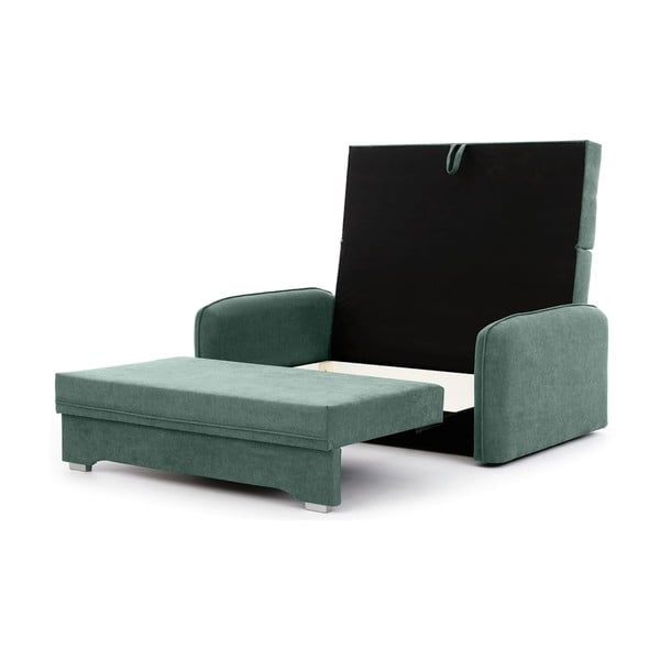 Žalios spalvos iš šenilinio audinio sulankstoma/su sandėliavimo vieta sofa 155 cm Laine – ELTAP-image-2