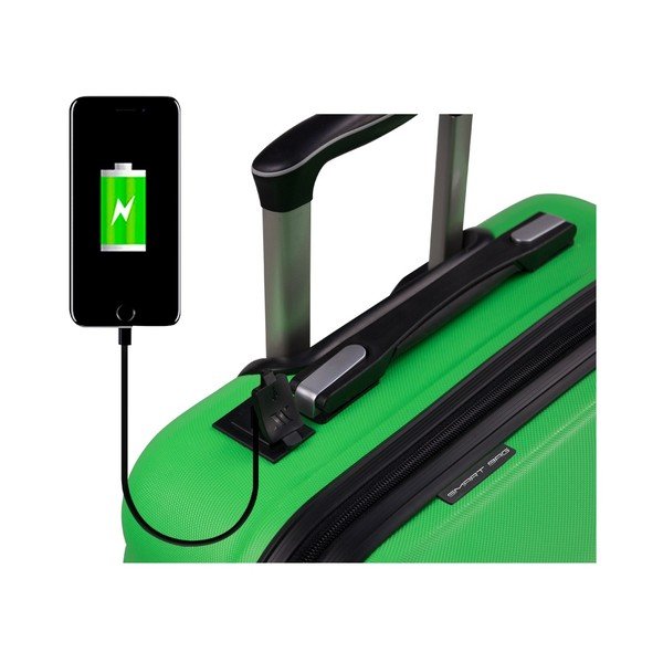 Žalios spalvos kelioninis lagaminas ant ratukų su USB prievadu My Valice COLORS RESSNO Cabin Suitcase-image-2
