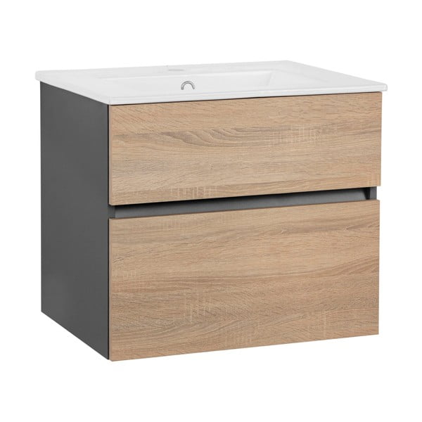 Pakabinama spintelė be kriauklės natūralios spalvos iš ąžuolo 60x52 cm Wisla – Støraa