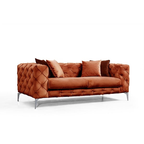 Sofa oranžinės spalvos iš velveto 197 cm Como – Artie