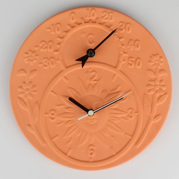 Keraminis laikrodis su termometru Dakls Sun