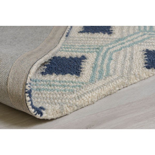 Smėlio ir mėlynos spalvos vilnonis kilimas Flair Rugs Marco, 120 x 170 cm-image-3