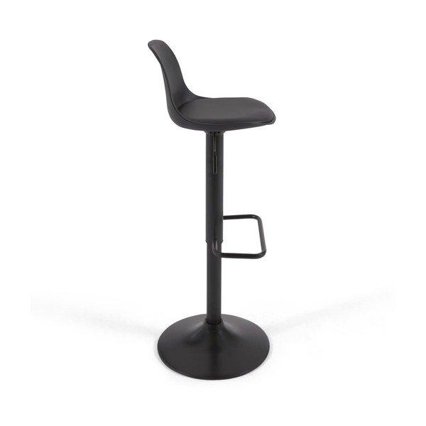 Matinės juodos spalvos iš dirbtinės odos baro taburetė reguliuojamo aukščio (sėdynės aukštis 60 cm) Orlando-T – Kave Home-image-3