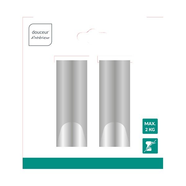 Pakabinami blizgios sidabrinės spalvos iš metalo kabliai 2 vnt. Fixeo – douceur d'intérieur-image-1