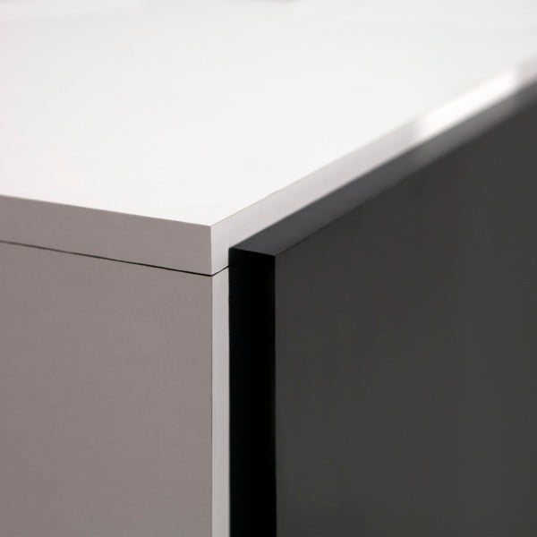 Symbiosis Bamboo juoda batų spintelė su baltu korpusu-image-4