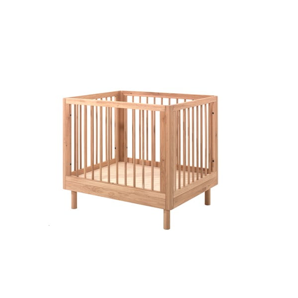 Natūralios spalvos iš ąžuolo masyvo maniežas vaikams 95x75 cm Forrest – Vipack