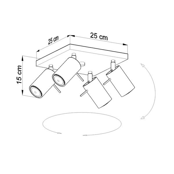 Pilkas lubinis šviestuvas Sollux Etna Quatre-image-2