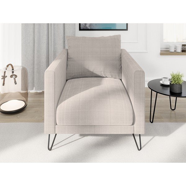 Šviesiai rudos spalvos iš šenilinio audinio krėslas Freya – Ropez-image-1