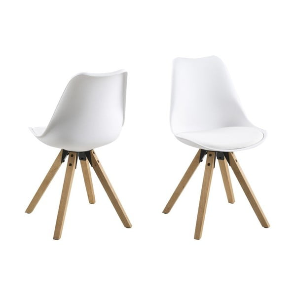 Valgomojo kėdė "Dima", balta, medinės kojos