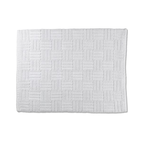 Baltos spalvos medvilninis vonios kilimėlis Kela Leana, 55 x 65 cm