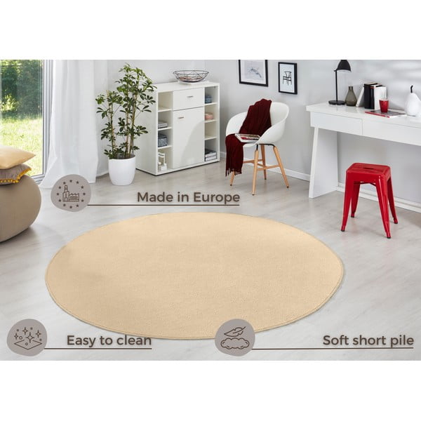 Apvalios formos kilimas smėlio spalvos ø 133 cm Fancy – Hanse Home-image-4